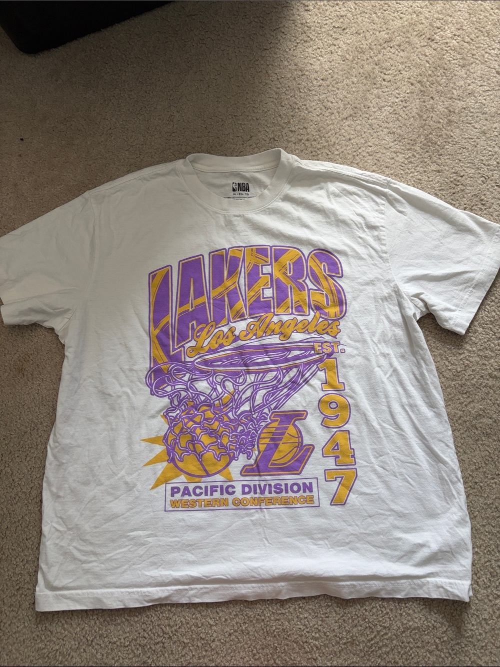 NBA Los Angeles Lakers White Purple & Gold Graphic Tee
